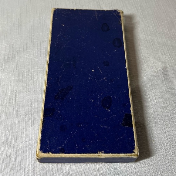 Vintage Sheffield boxed 6 silver-plated tea knives turquoise Bakelite handles - Picture 6 of 6